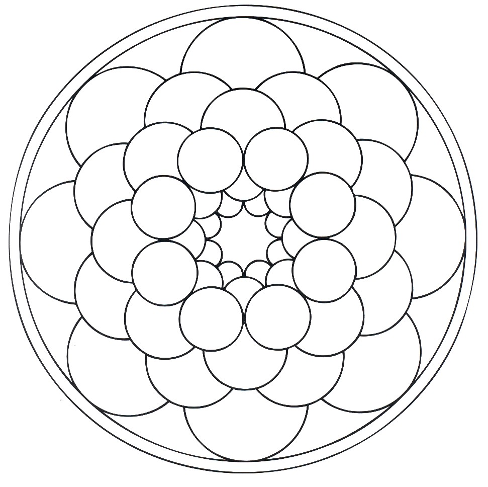 Mandalas avec Motifs géométriques : Mandala a colorier motifs geometriques - 6